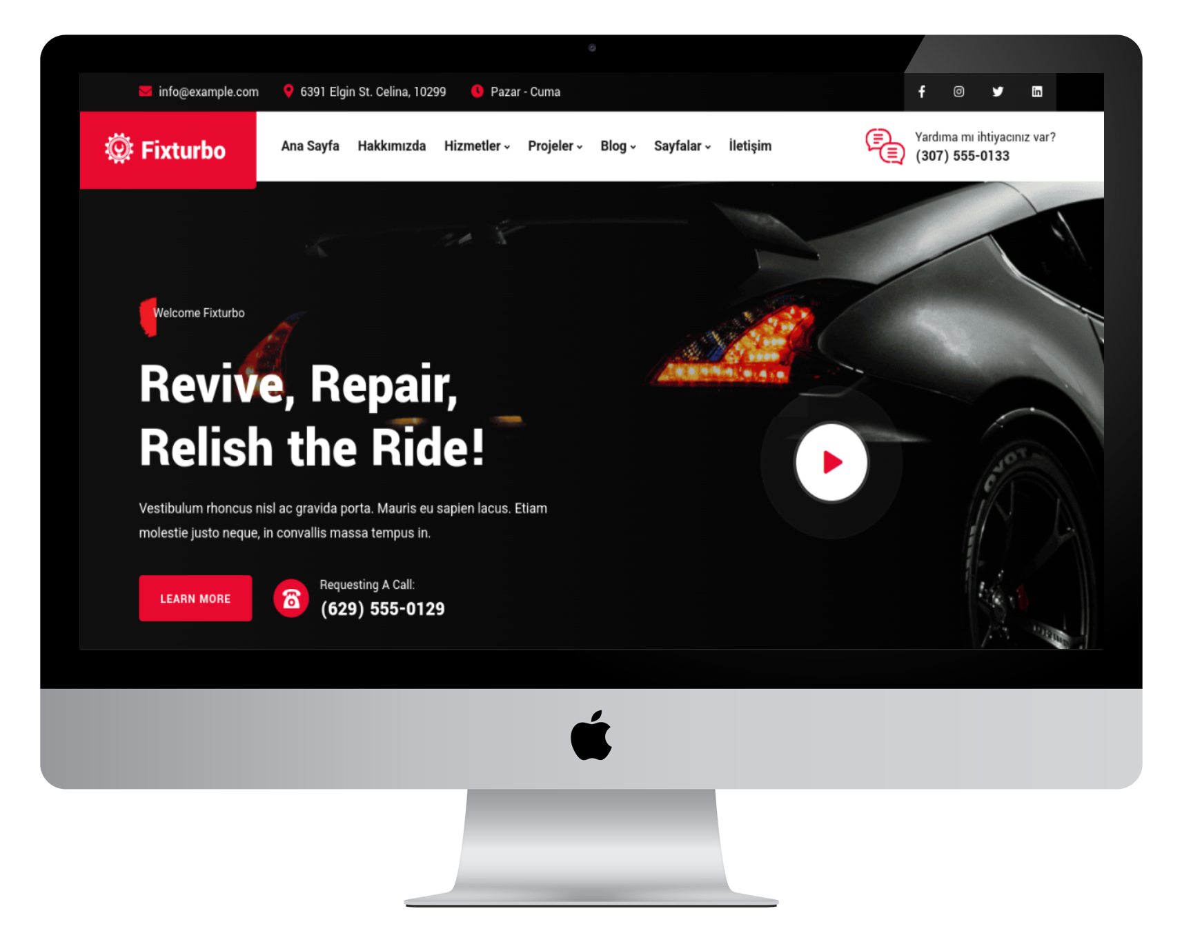 Oto Tamir ve Bakım Web Sitesi